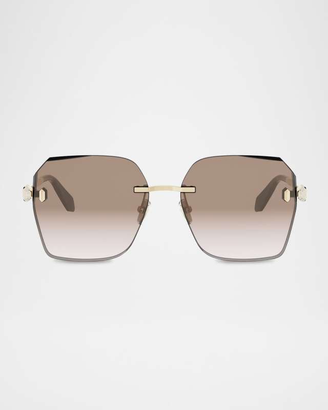 Serpenti Forever Metal Square Sunglasses